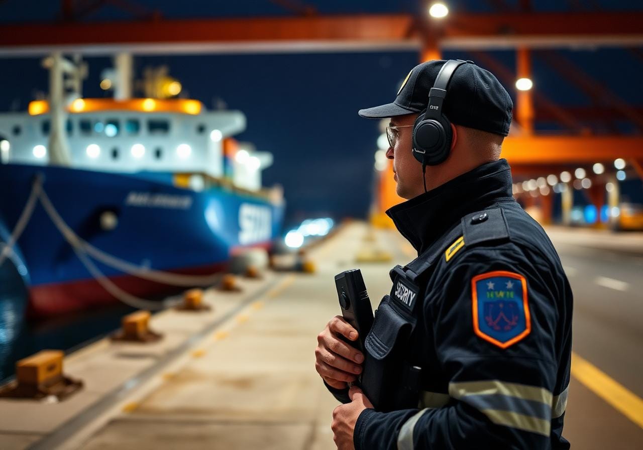 24/7 monitoring team for vessel security and surveillance at the port
