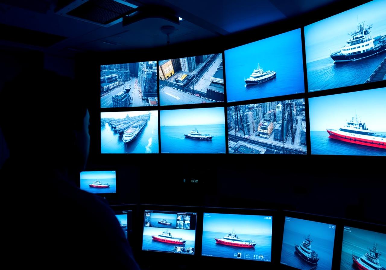 24-hour visual monitoring and surveillance security systems at the port